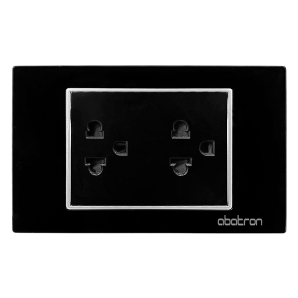 TOMACORRIENTE DOBLE CON TIERRA EMPOTRAR - PLATINIUM