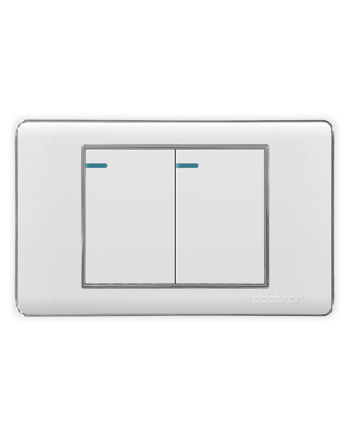 FM02 INTERRUPTOR DOBLE EMPOTRAR - PLATINIUM - Imagen 1