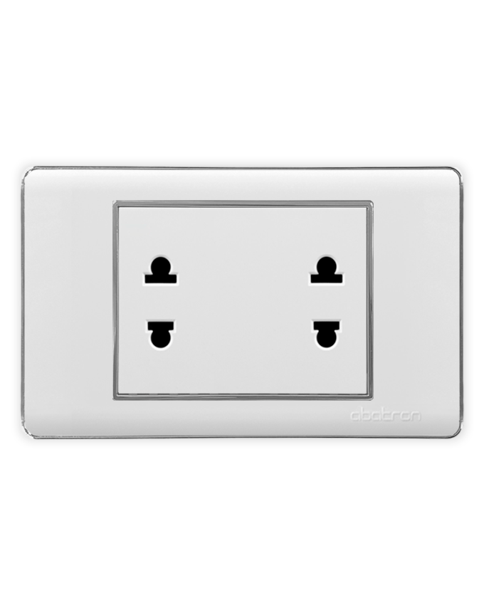 FM04 TOMACORRIENTE DOBLE EMPOTRAR - PLATINIUM - Imagen 1