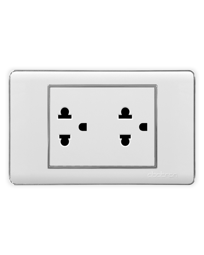 FM26 TOMACORRIENTE DOBLE CON TIERRA EMPOTRAR - PLATINIUM - Imagen 1
