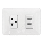 TOMACORRIENTE C/TIERRA MÁS TOMA DOBLE USB - DELUXE