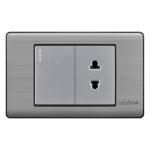 INTERRUPTOR SIMPLE CON TOMACORRIENTE SIMPLE EMPOTRAR - PLATINIUM