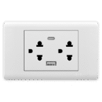 TOMACORRIENTE DOBLE CON TIERRA MÁS TOMA DOBLE USB (TIPO A Y TIPO C) EMPOTRAR - PLATINIUM