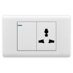 INTERRUPTOR SIMPLE MÁS TOMACORRIENTE UNIVERSAL EMPOTRAR - PLATINIUM
