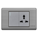 INTERRUPTOR SIMPLE MÁS TOMACORRIENTE UNIVERSAL EMPOTRAR - PLATINIUM