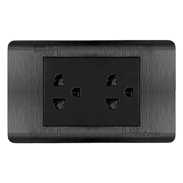 TOMACORRIENTE DOBLE CON TIERRA EMPOTRAR - PLATINIUM