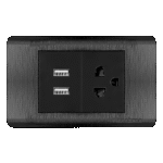 TOMACORRIENTE CON TIERRA MÁS TOMA DOBLE USB EMPOTRAR - PLATINIUM