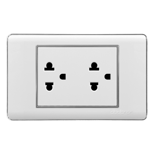 TOMACORRIENTE DOBLE CON TIERRA EMPOTRAR - PLATINIUM