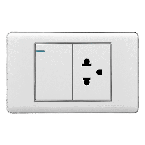 INTERRUPTOR SIMPLE MÁS TOMACORRIENTE CON TIERRA EMPOTRAR - PLATINIUM