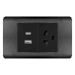 TOMACORRIENTE CON TIERRA MÁS TOMA DOBLE USB EMPOTRAR - PLATINIUM